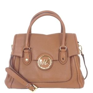 Like New Large Michael Kors Margo Leather Bag Tan